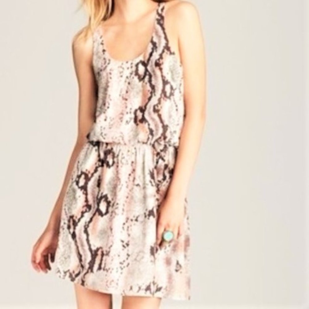 Racerback snakeskin chiffon dress